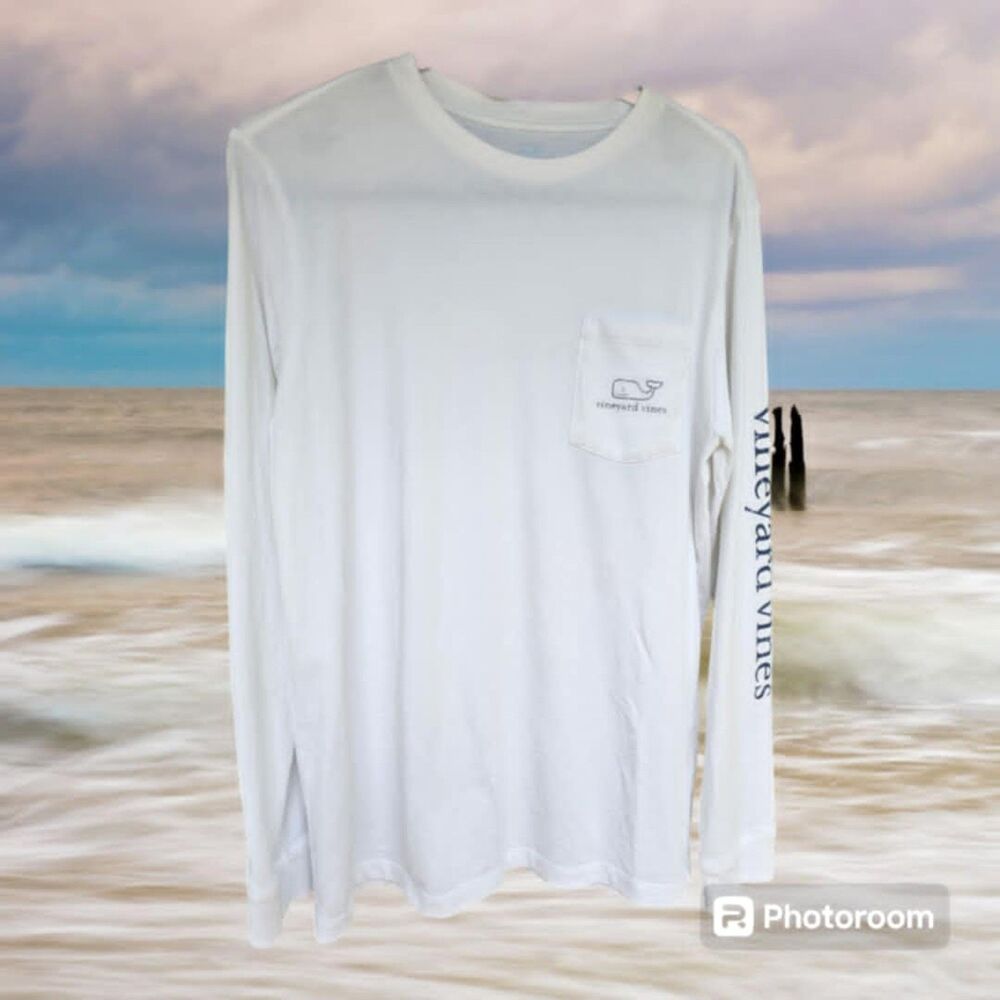 Vineyard Vines Long Sleeve Logo White T-Shirt‎ Size L-16 Kids